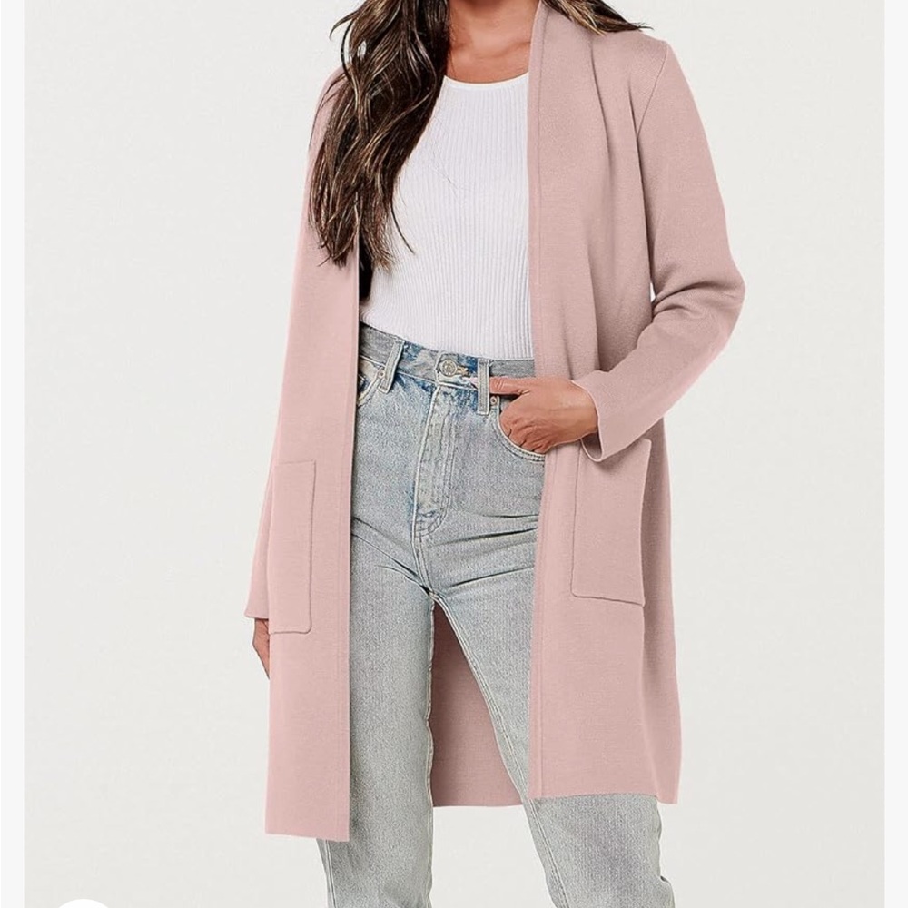 Open front long cardigan/coat -medium